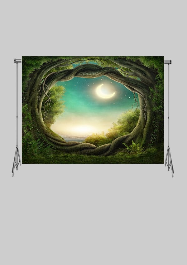 KATLANIR KIRIŞMAZ KUMAŞ - 2 EN 1.5 MT BOY - Orman Tarzan Ağaç Kovuğu - FABRIC BACKDROP - Stüdyo Fonu