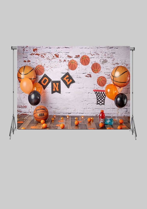 KATLANIR KIRIŞMAZ KUMAŞ - 2 EN 1.5 MT BOY -  Basketbol Bir Yaş Kutlaması  - FABRIC BACKDROP - Stüdyo Fonu