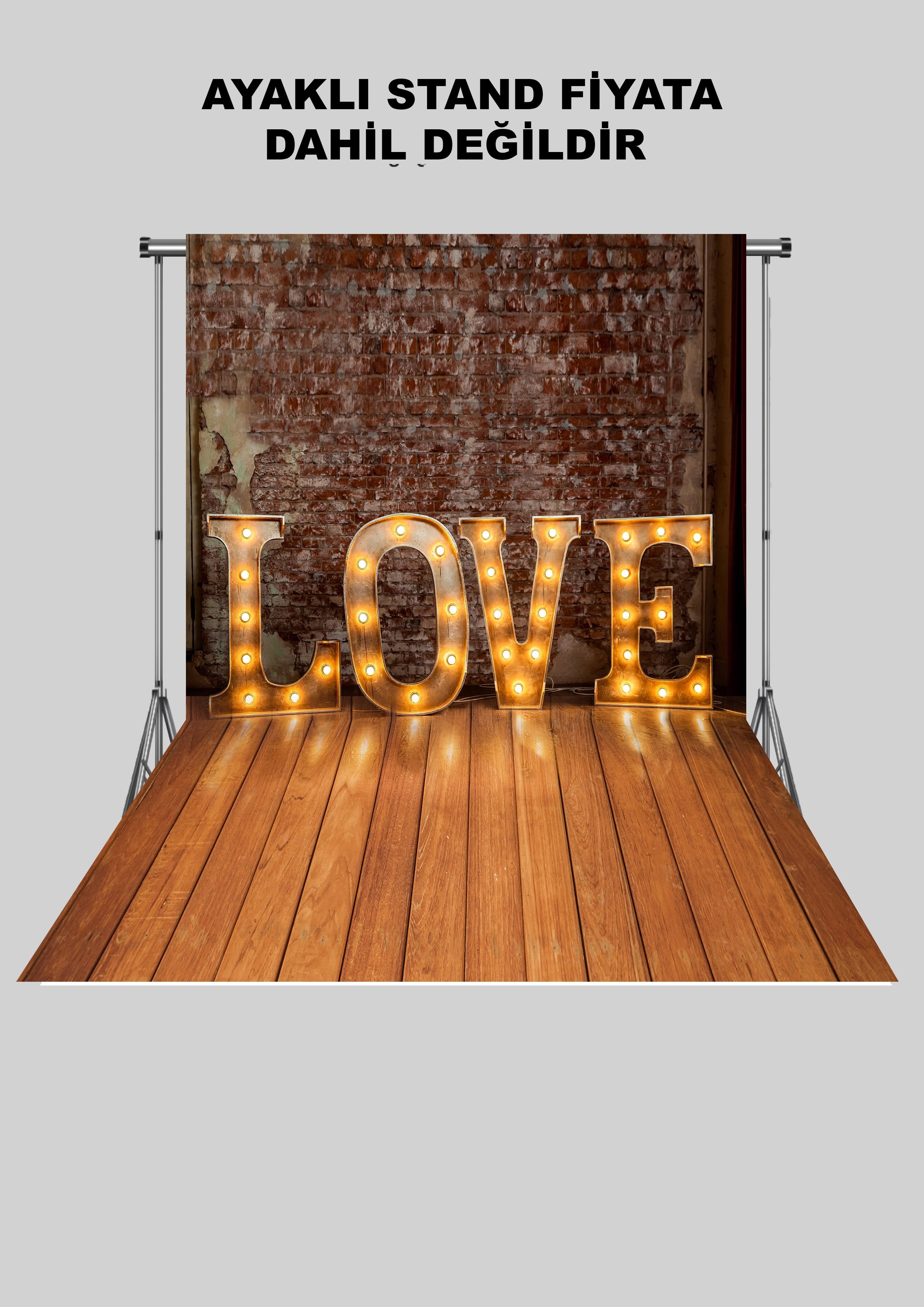 Love Yazılı Özel Günler Duvarı Yetişkin Kumaş Fotoğraf Fonu( 3X5 MT)