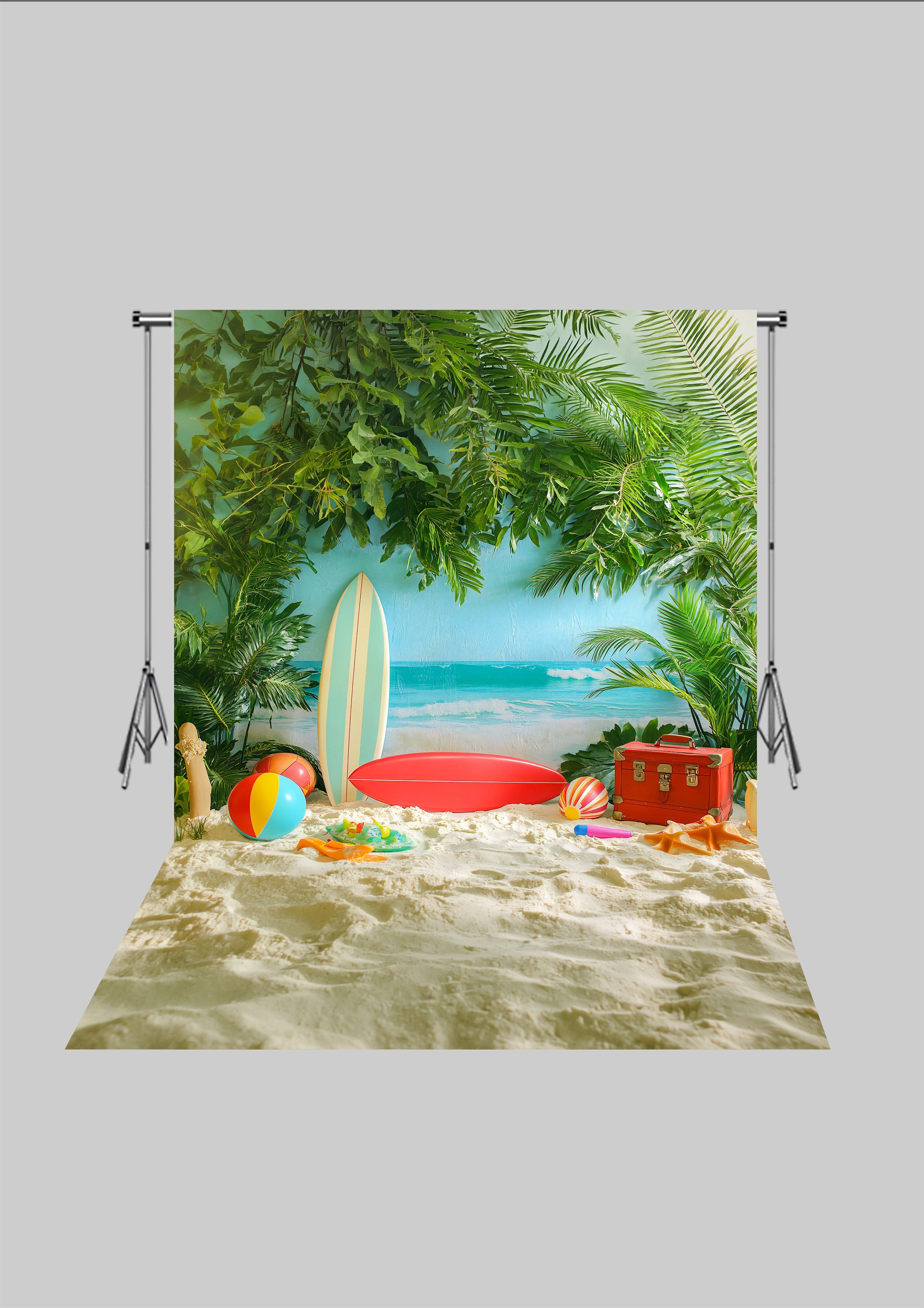 Yaz Temalı - İnci Taneleri - Üç Boyutlu Çocuk Kumaş Fotoğraf Fonu - Fabric Photography Backdrop ( 2X2,5 MT)