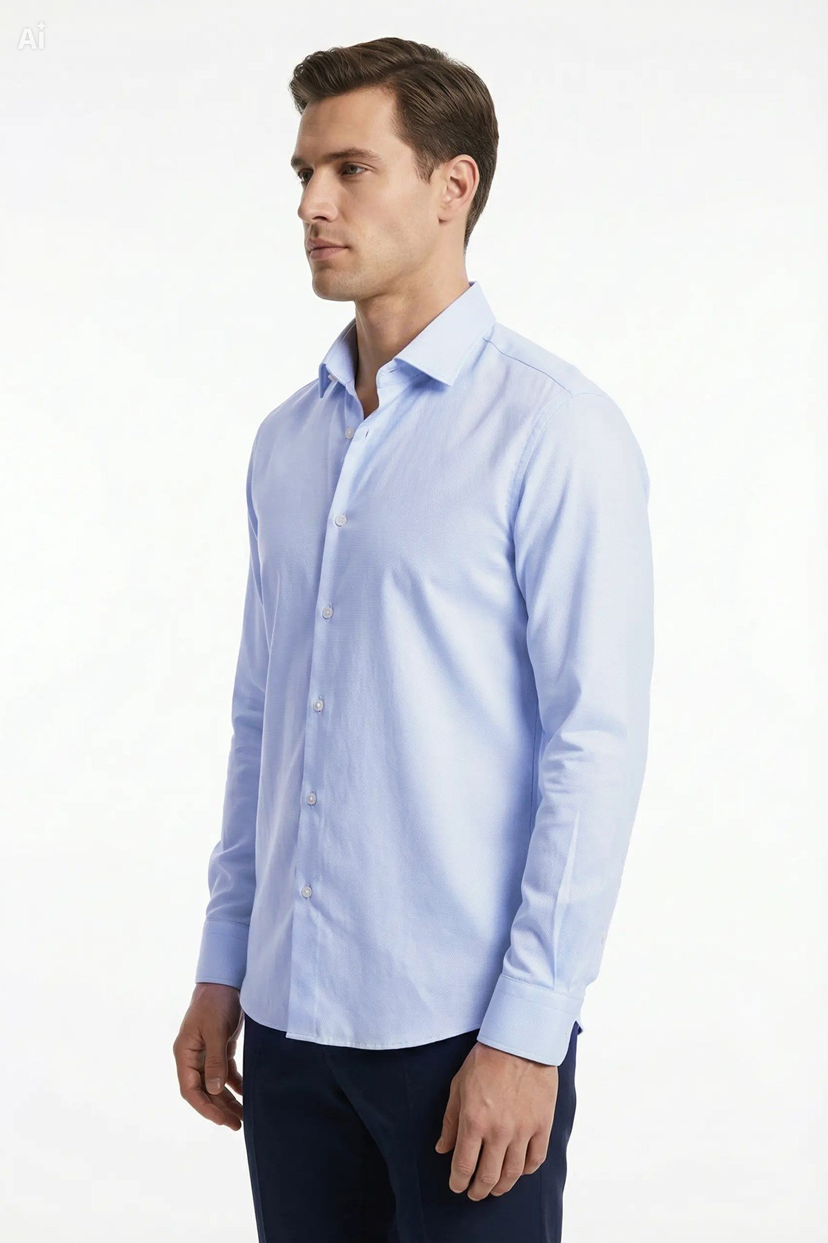 A.Mavi Slim Fit By 2 Yaka Uzun Kol 6 Drop Gömlek