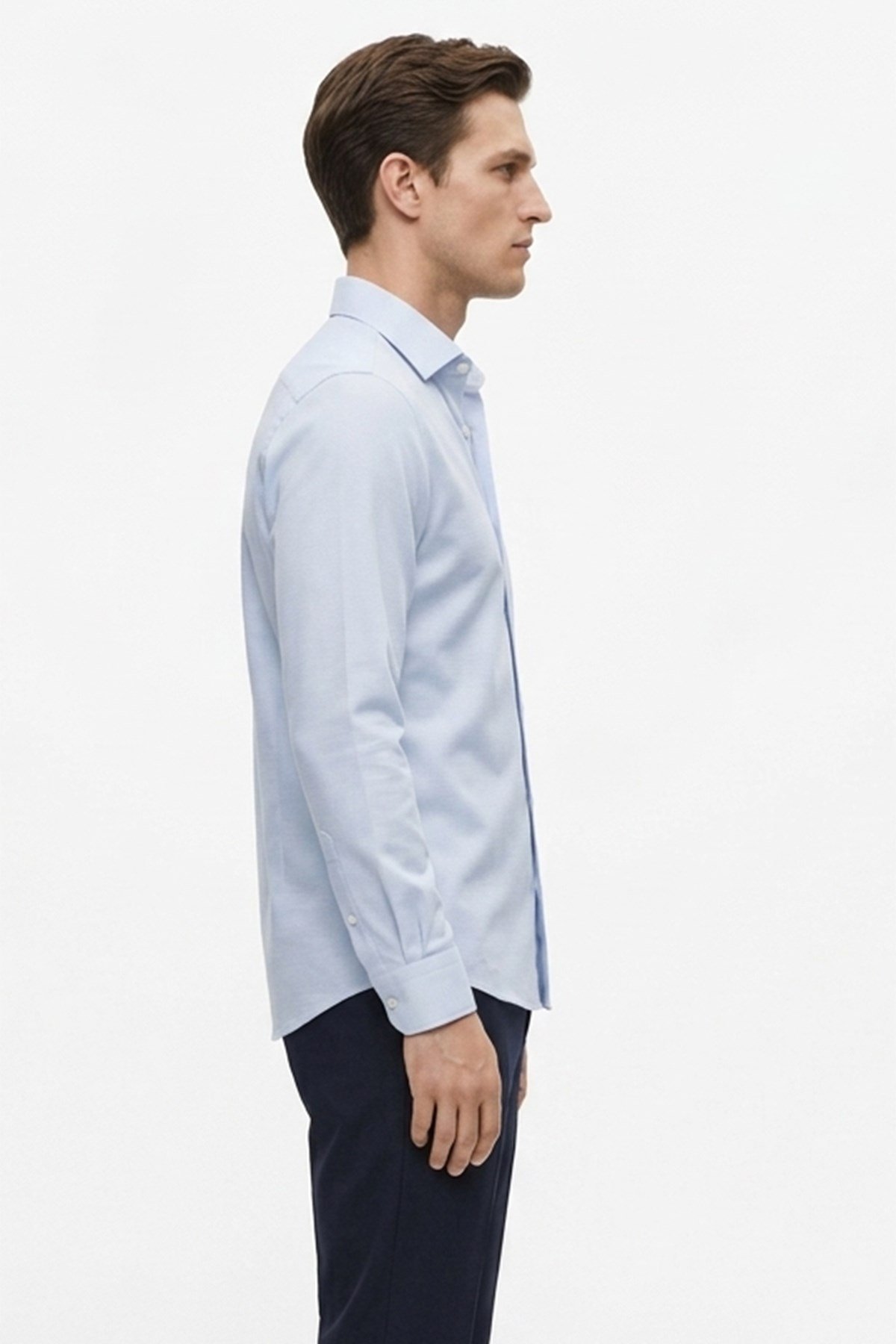 A.Mavi Slim Fit By 2 Yaka Uzun Kol 6 Drop Gömlek