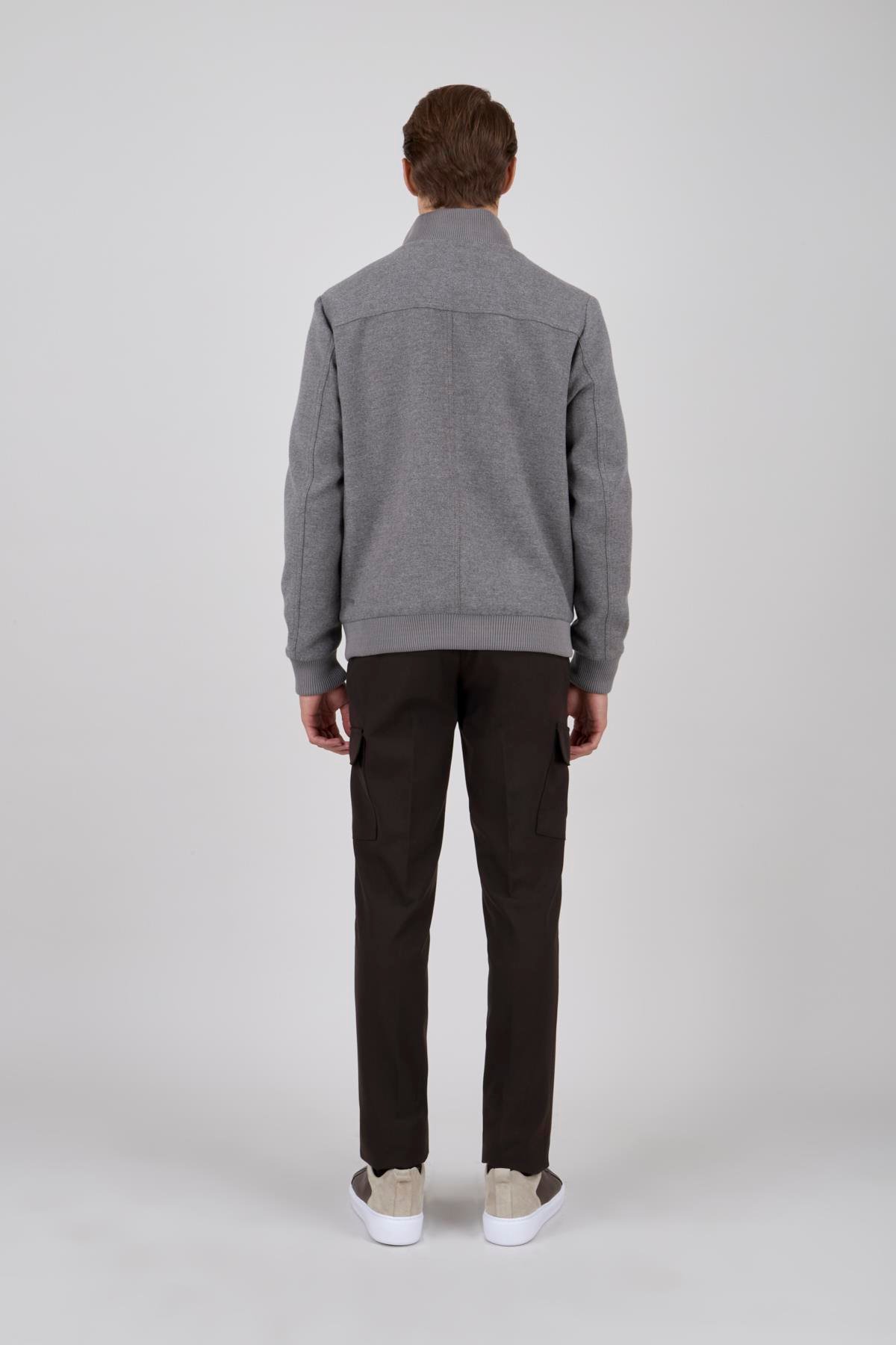 ERKEK BEJ DİK YAKA FERMUARLI CASUAL MONT