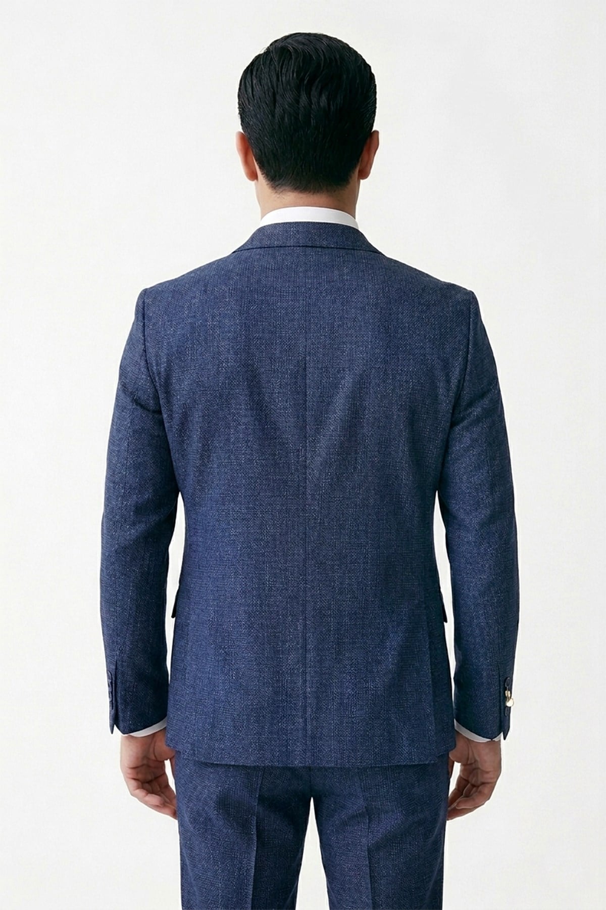 Erkek Regular Fit Mono Yaka Lacivert 4 Drop Takım Elbise