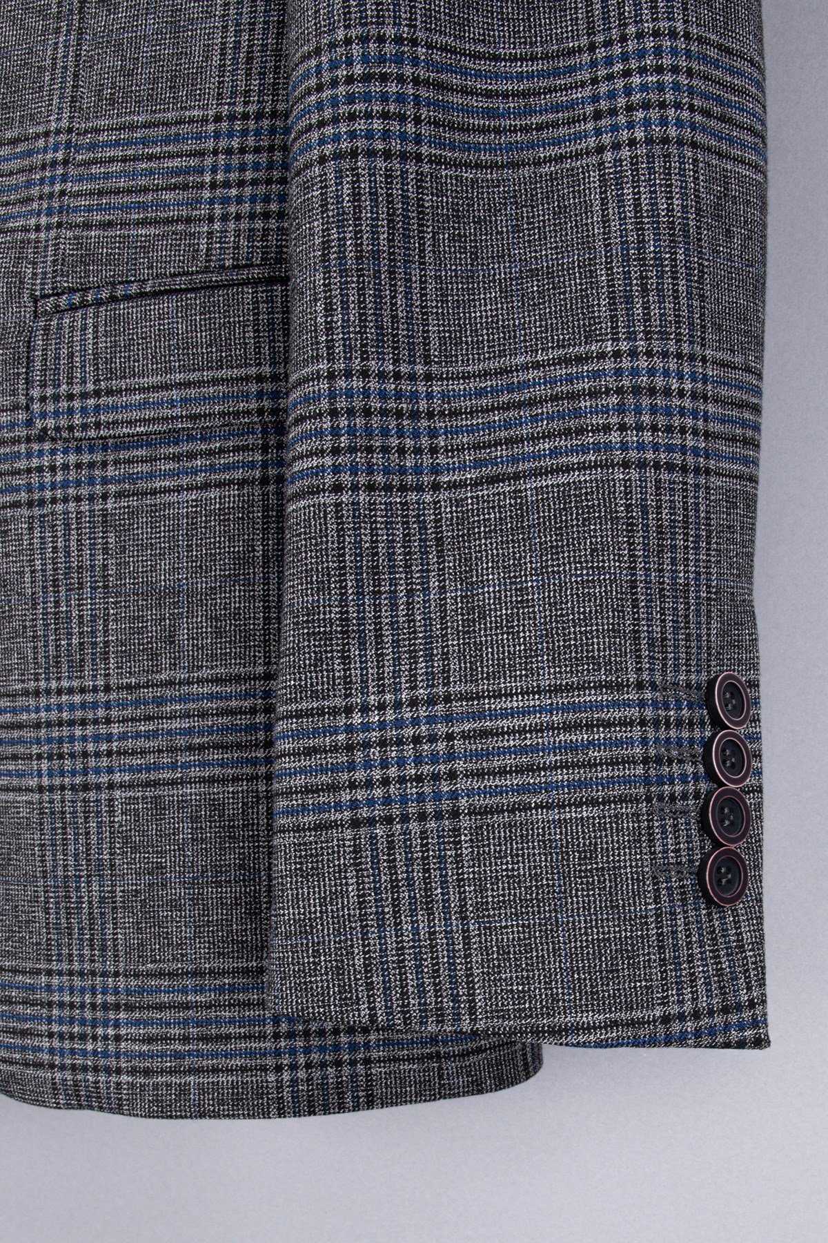 Erkek Slim Fit Mono Yaka Füme Ceket