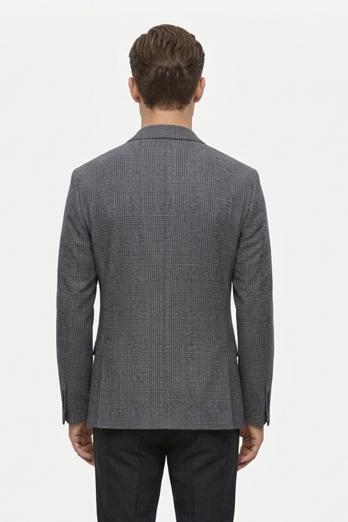 Erkek Slim Fit Mono Yaka Füme Ceket