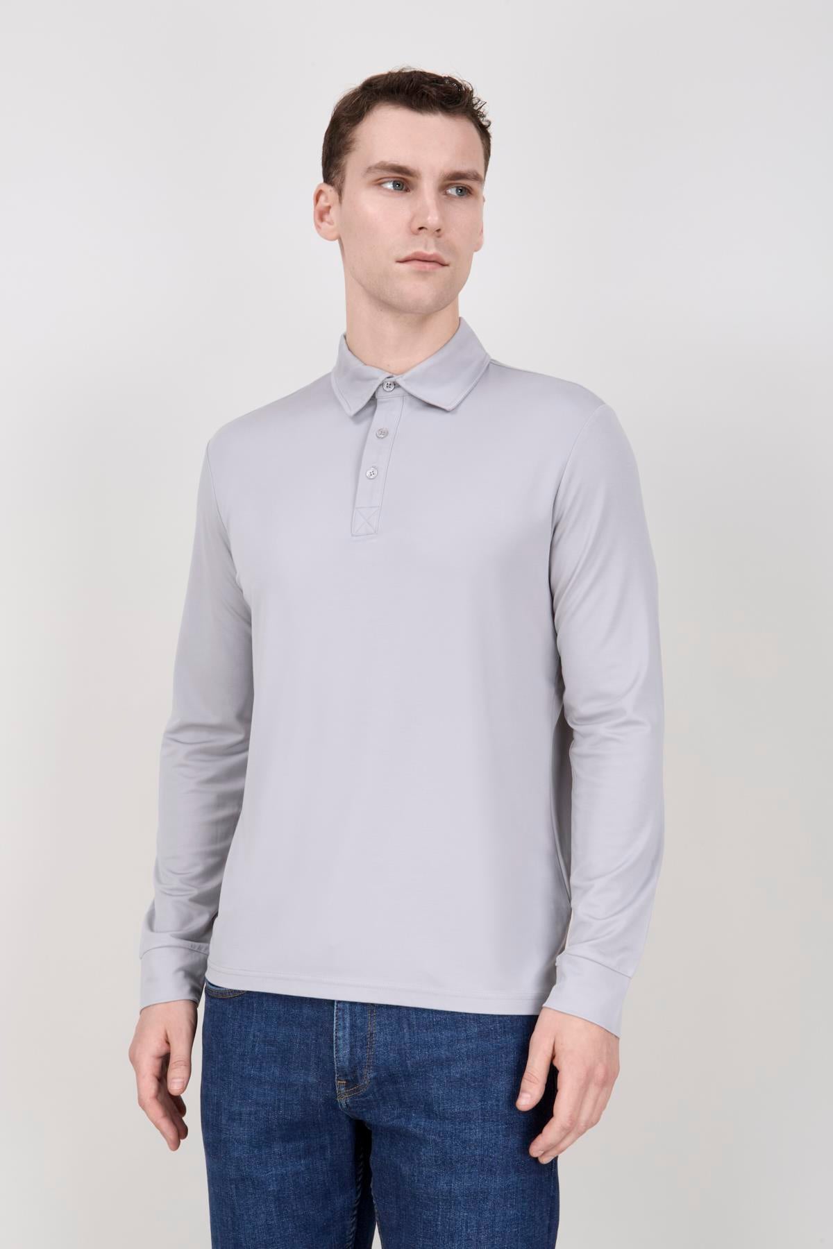 GRİ PR-Q04 POLO YAKA TSHIRT