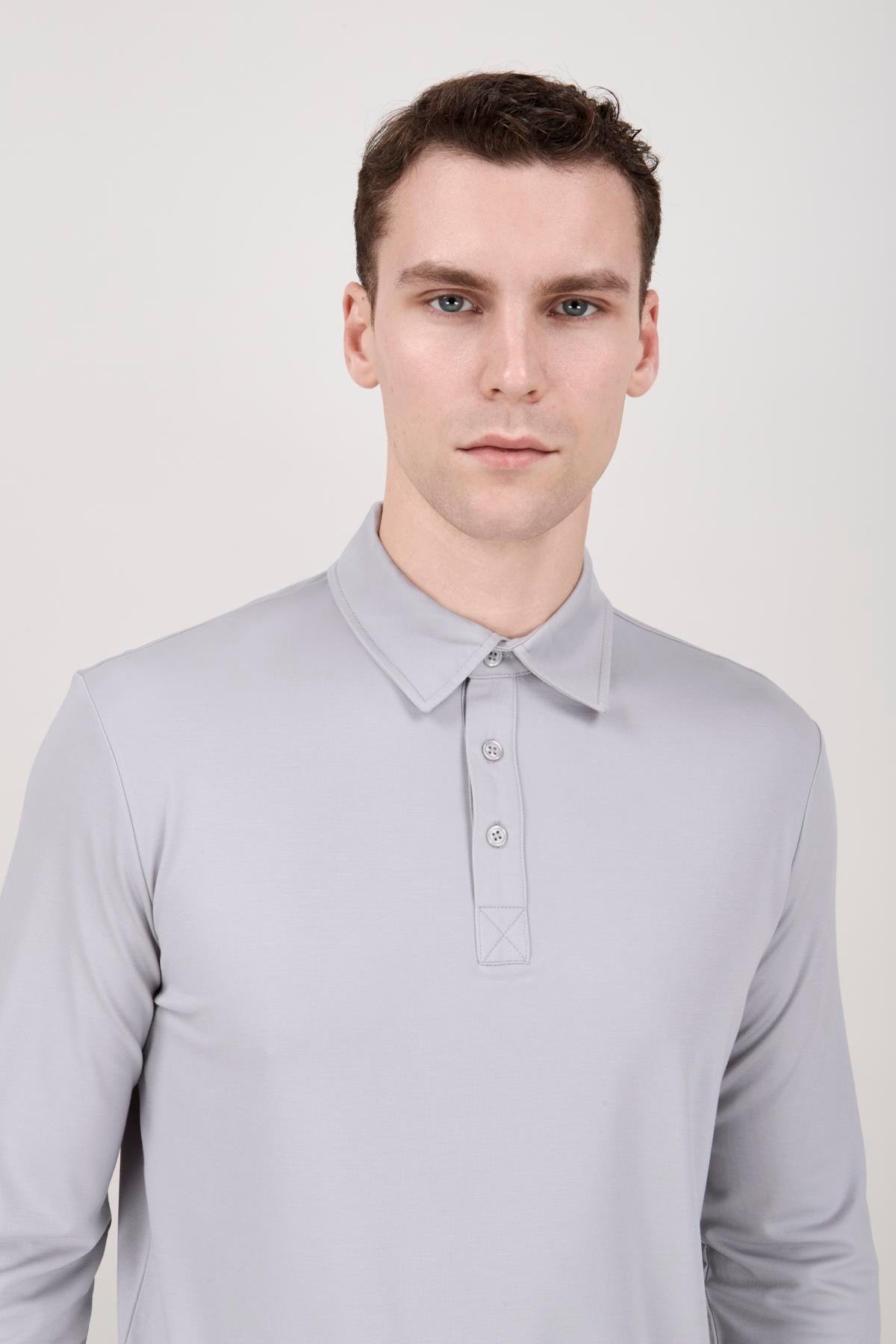 GRİ PR-Q04 POLO YAKA TSHIRT