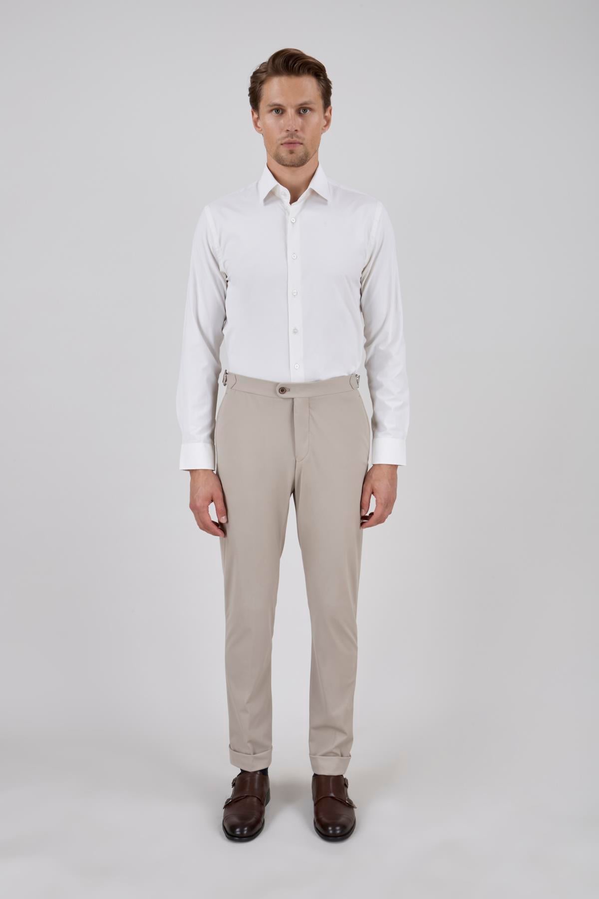 K.BEJ SLİM FİT PİLESİZ ÇİFT CEP DUBLE PAÇA 6 DROP SPOR PANTOLON