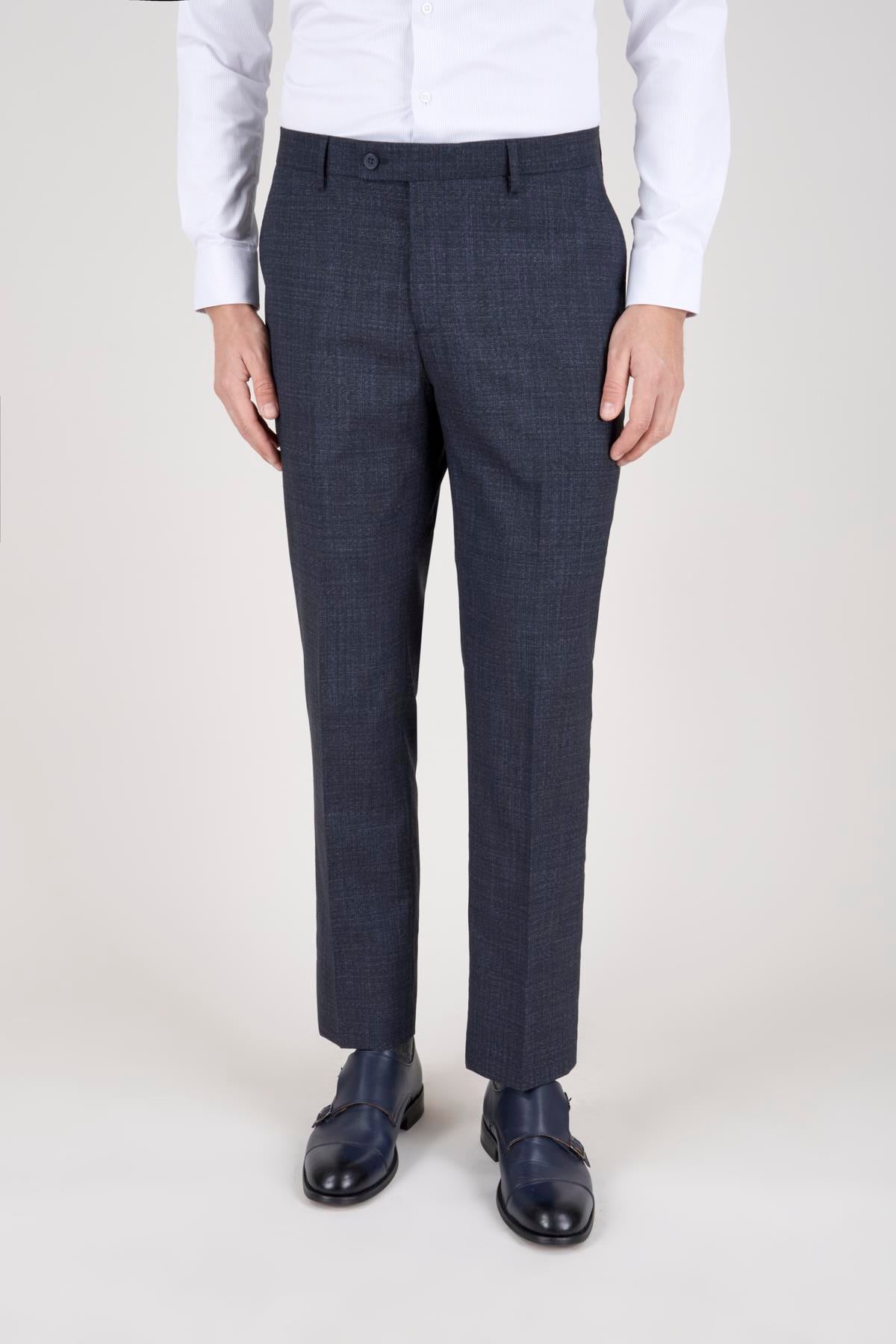 K.LACİVERT REGULAR FİT MONO YAKA 2 DÜĞME ÇİFT YIRTMAÇ 6 DROP TK