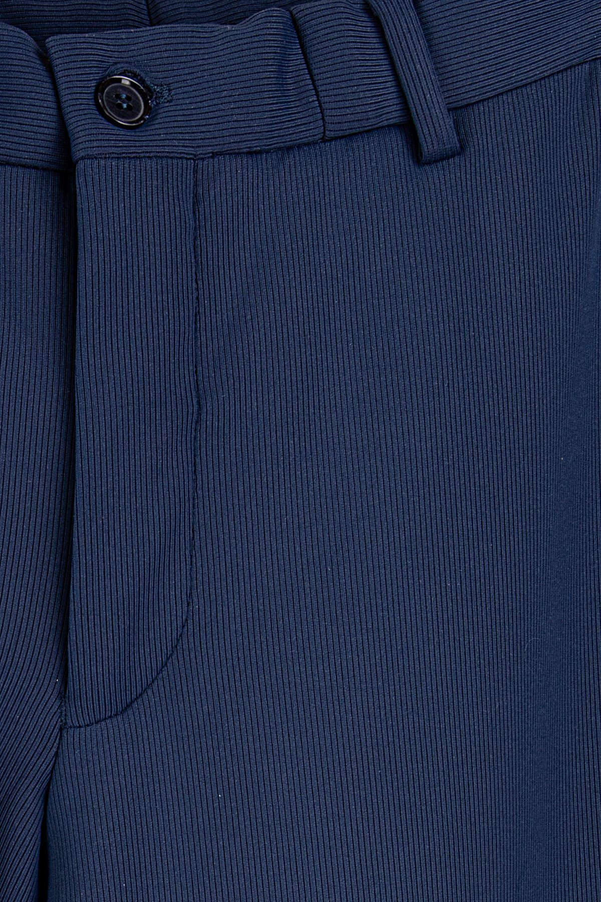 Mavi Slim Fit Pilesiz Çift Cep Duble Paça 6 Drop Spor Pantolon