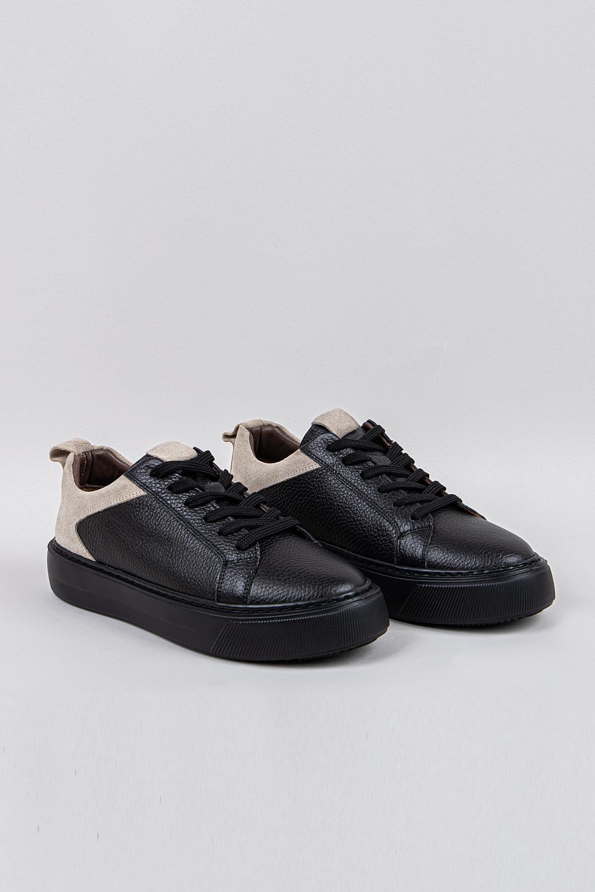 SİYAH-SİYAH TABAN FLOTER PR-2013-4 FLOTER SNEAKER AYAKKABI