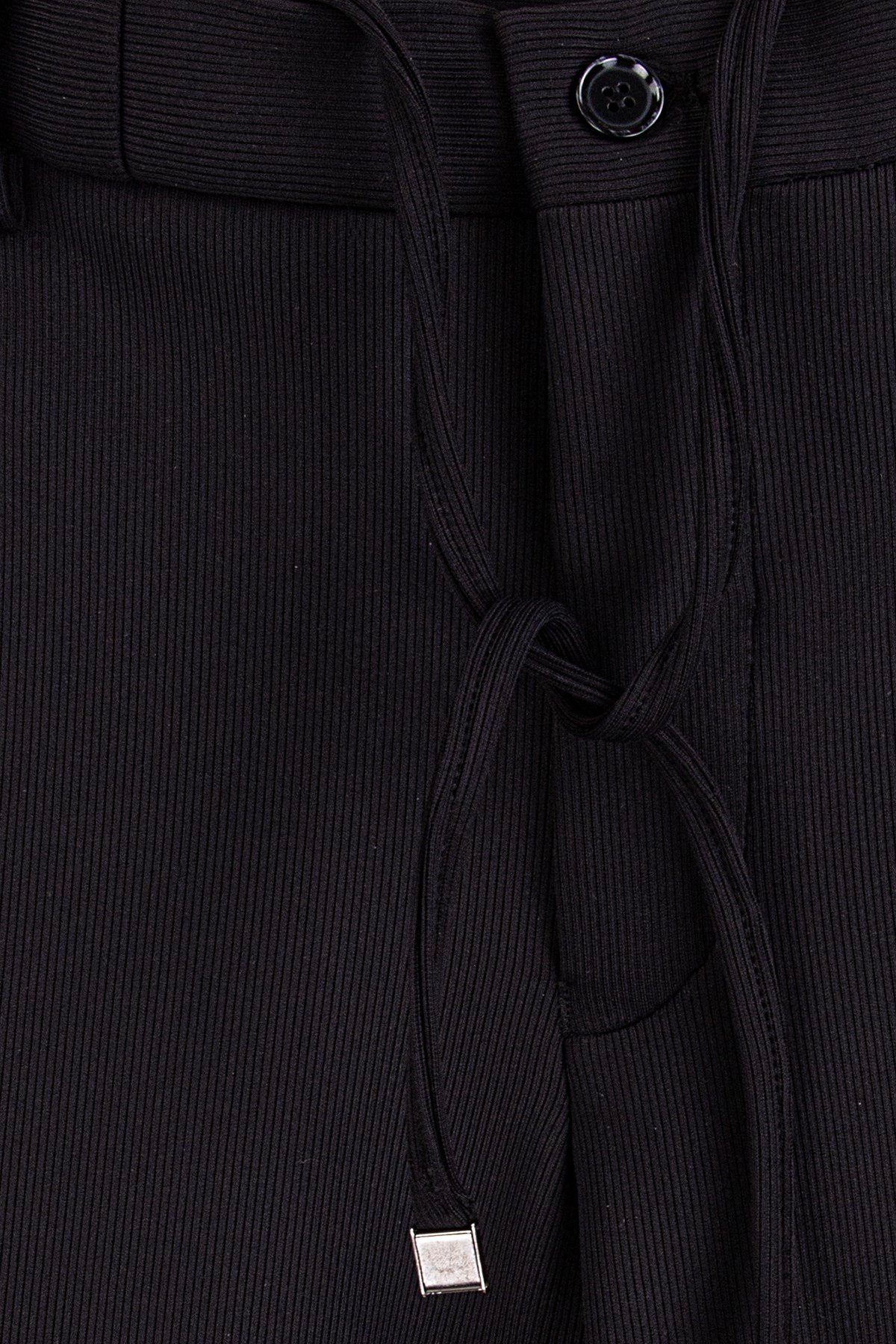 Siyah Slim Fit Pilesiz Çift Cep Duble Paça 6 Drop Spor Pantolon