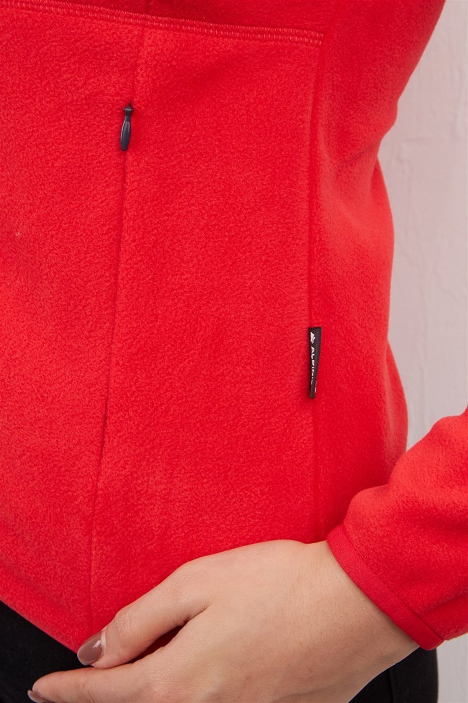 Alpinist Alpha Tam Fermuarlı Kadın Polar kırmızı