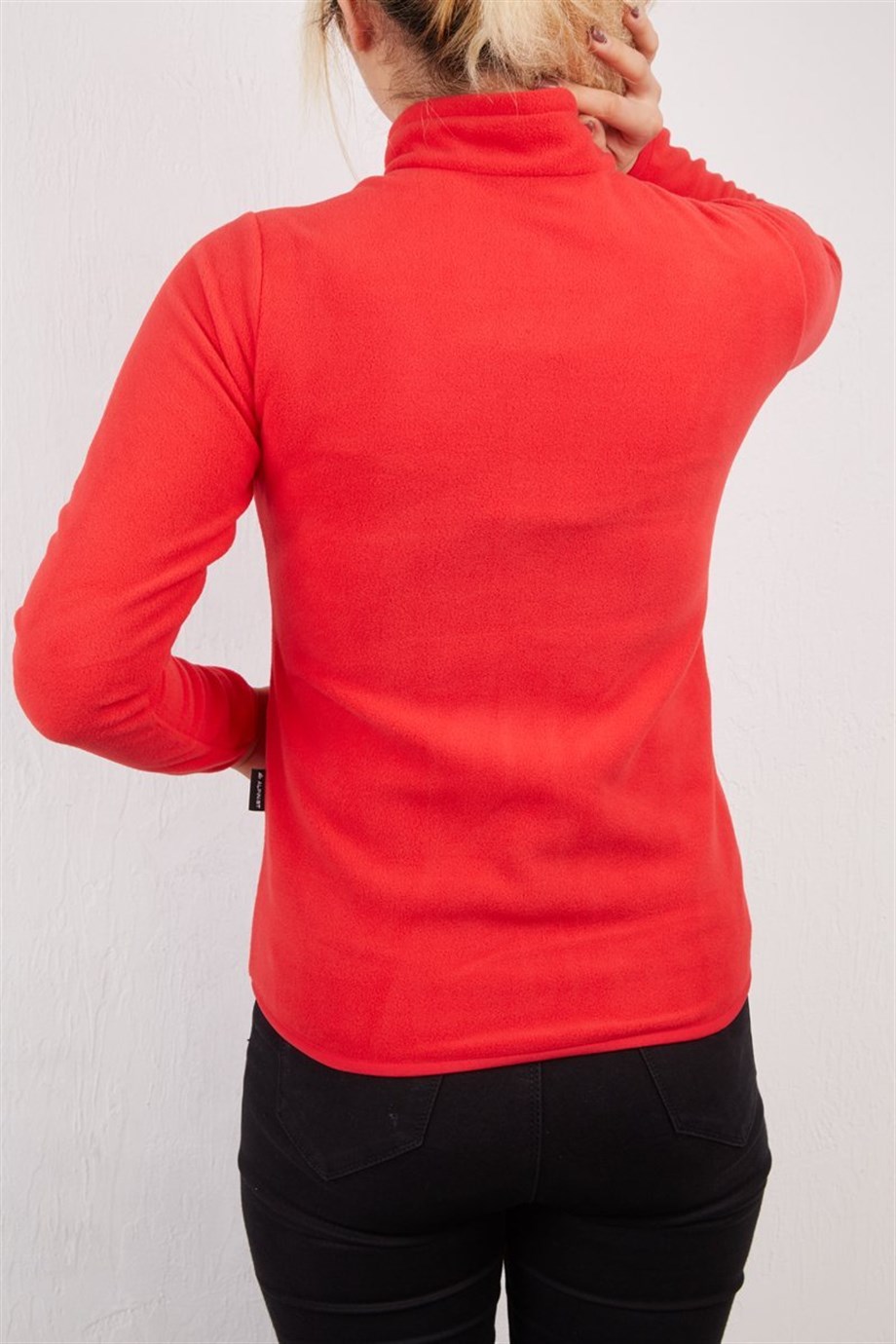 Alpinist Alpha Tam Fermuarlı Kadın Polar kırmızı