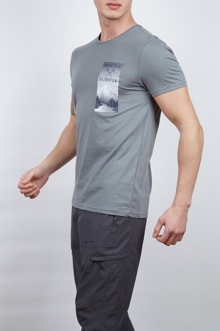 Alpinist Lex Erkek T-Shirt KOYU GRİ