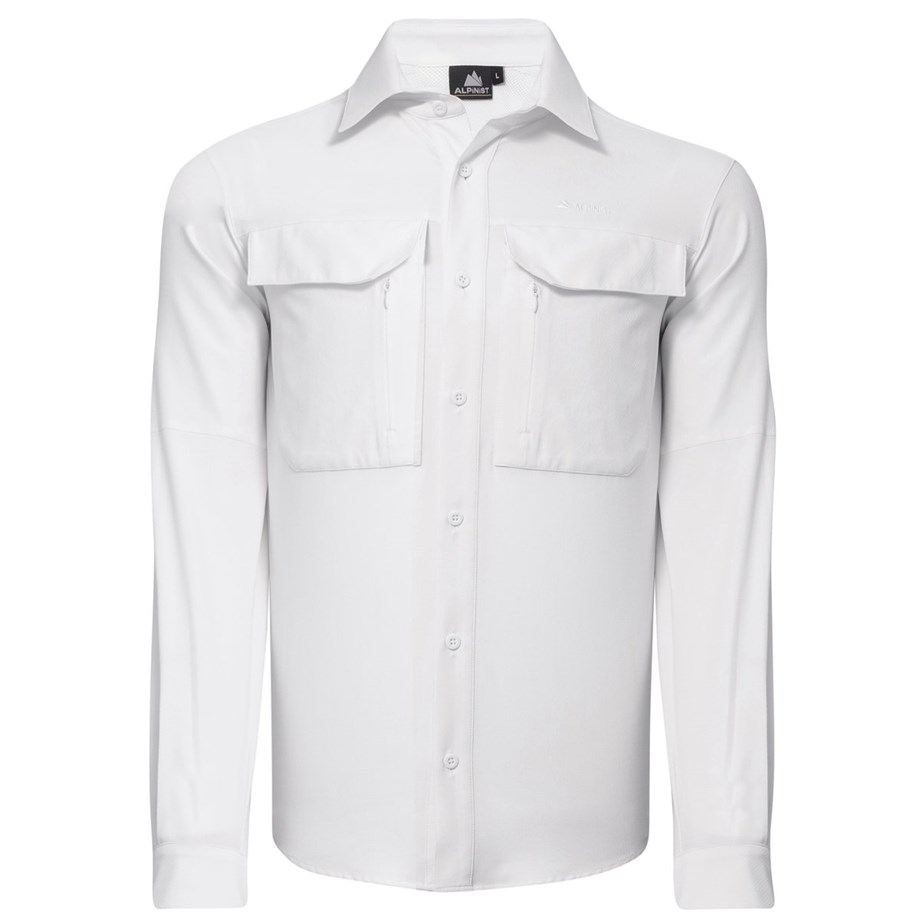 Alpinist Natriks Uzun Kollu Erkek Gömlek BEYAZ