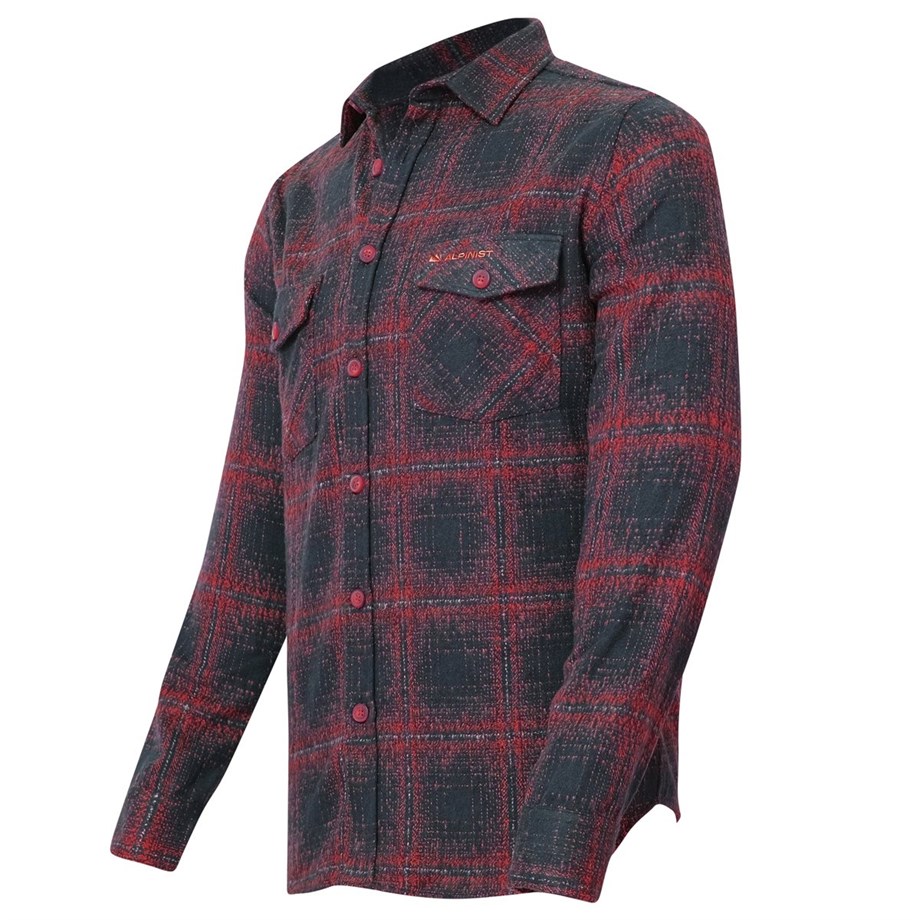 Alpinist Vejan Erkek Ekose Outdoor Gömlek Lacivert-Kırmızı