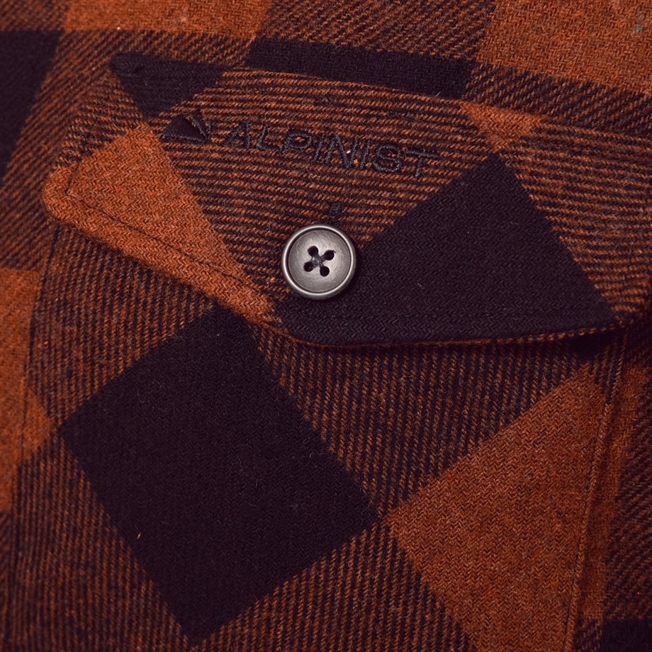 Alpinist Vejan Erkek Ekose Outdoor Gömlek Tarçın