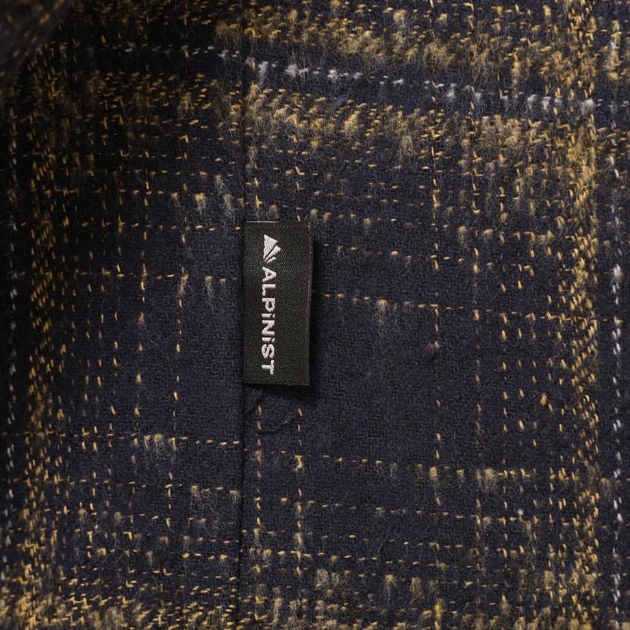 Alpinist Vejan Erkek Ekose Outdoor Gömlek Lacivert-Sarı