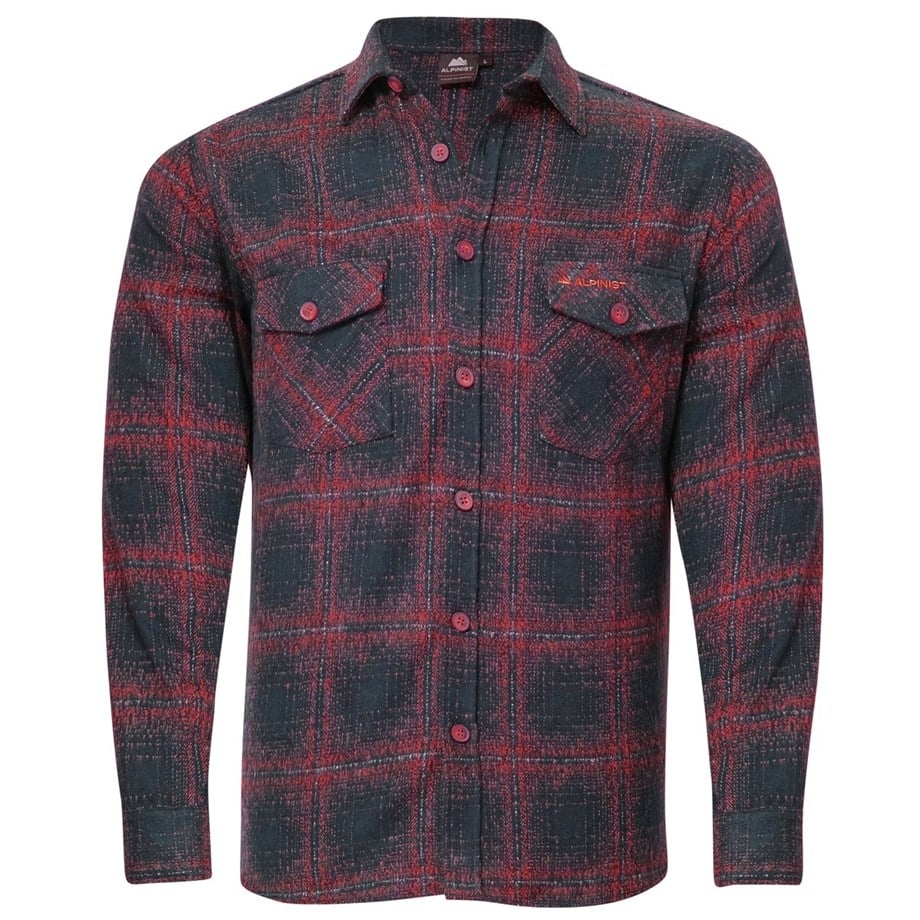 Alpinist Vejan Erkek Ekose Outdoor Gömlek Lacivert-Kırmızı
