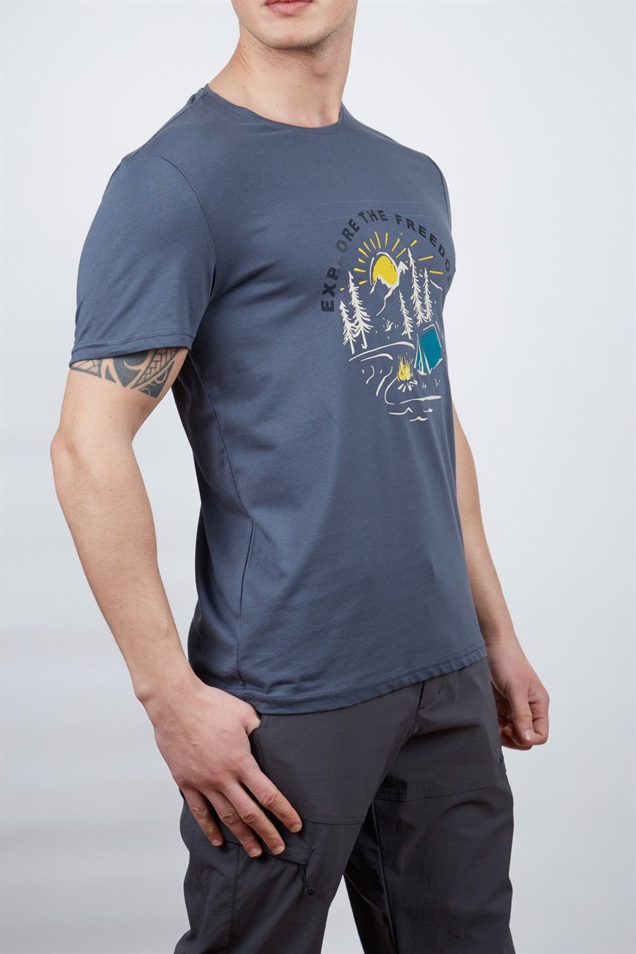 Alpinist Vide Erkek T-Shirt Antrasit