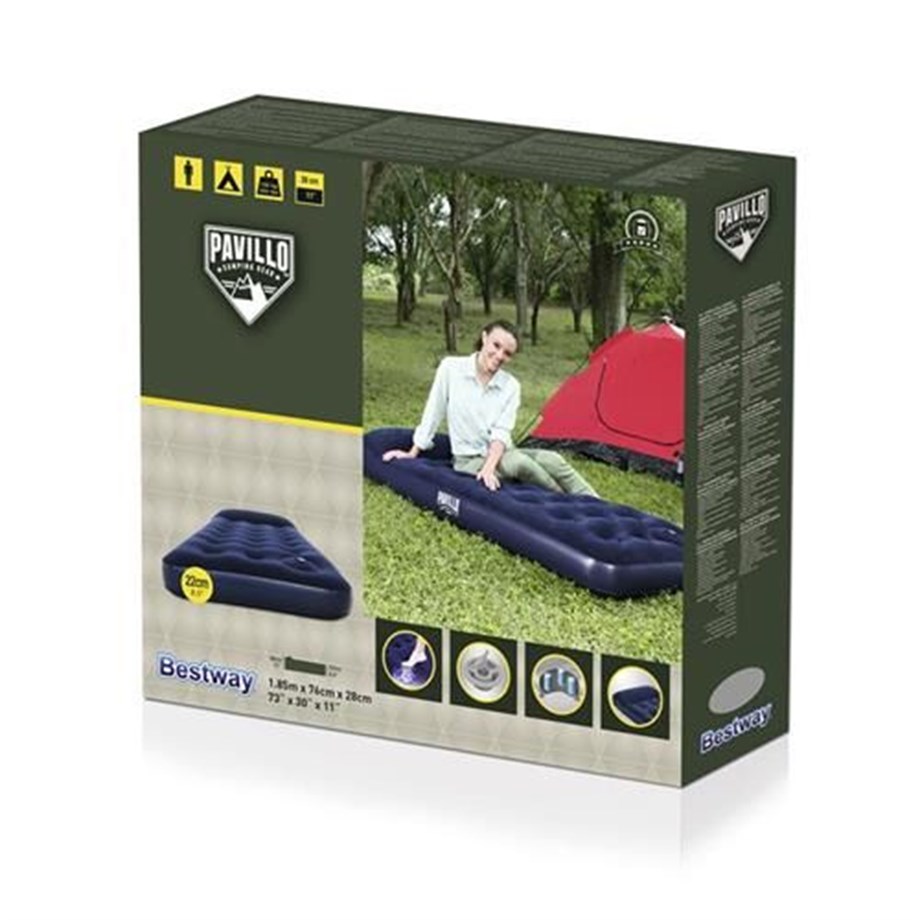 Bestway Pavillo 67223 Jr Twin 185x76x28 cm Pompalı Mavi Şişme Yatak