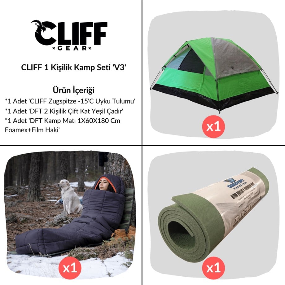 CLIFF 1 Kişilik Kamp Seti 'V3'
