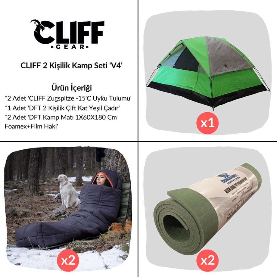 CLIFF 2 Kişilik Kamp Seti 'V4'