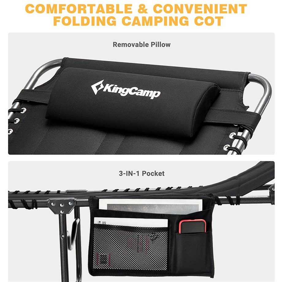 KINGCAMP BAVARIA COZY COT SIYAH SEZLONG