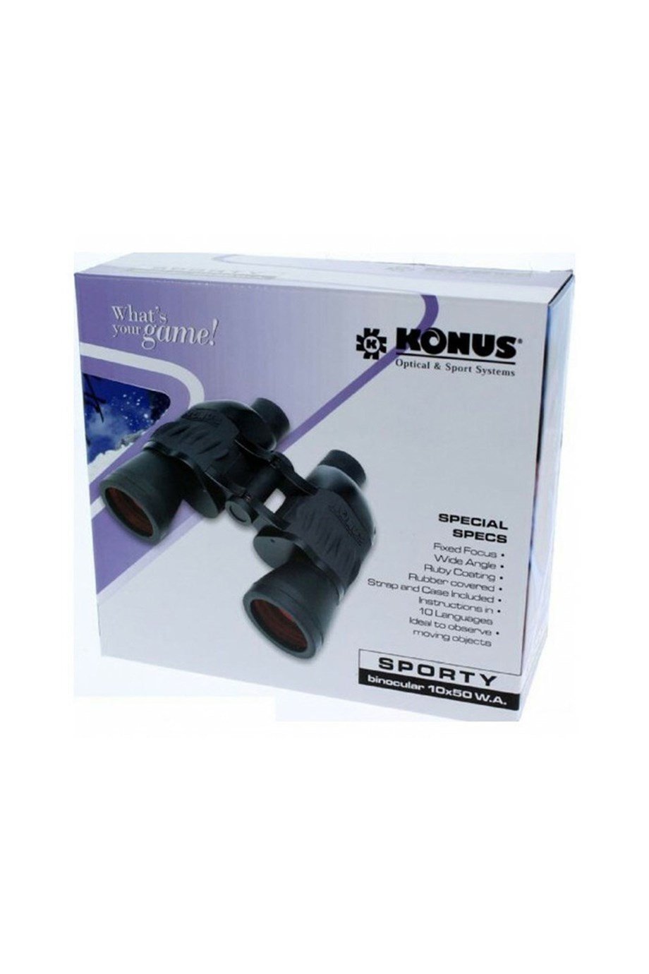 Konus Sporty 10x50 WA Dürbün Yakut kaplama lens SİYAH