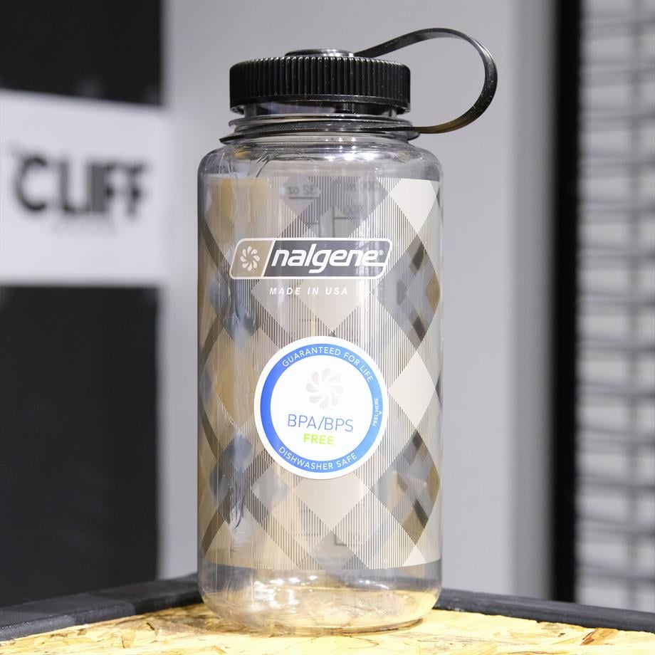 Nalgene 32oz Wide Mouth Beige Plaid Tritan Suluk