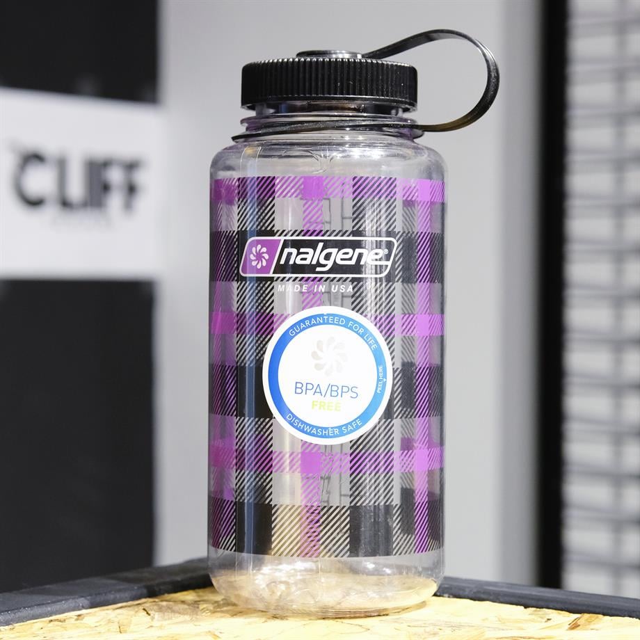 Nalgene 32oz Wide Mouth Purple Plaid Tritan Suluk
