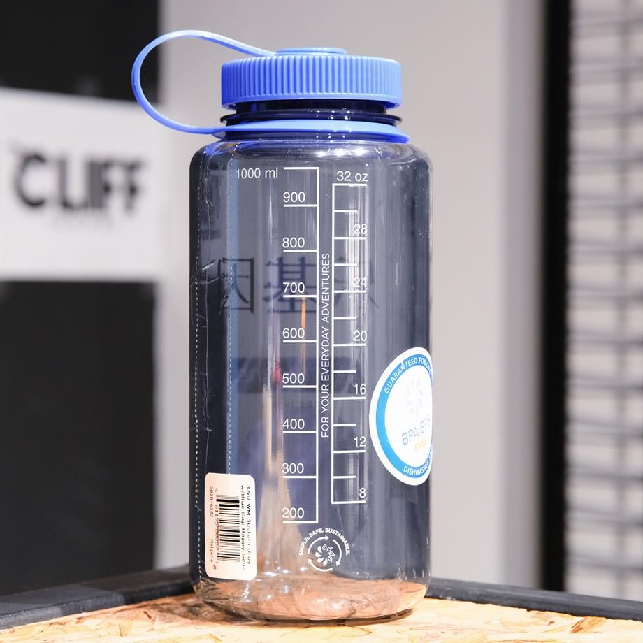 Nalgene 32oz WM Gray w/Blue Cap, Happy Gene Sustain