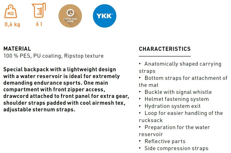 Trimm Biker Sırt Çantası - 6 Litre, Siyah