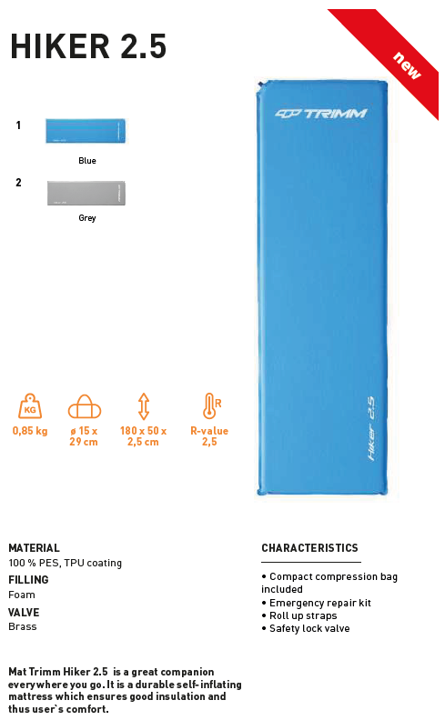 Trimm Hiker Şişme Mat - Gri