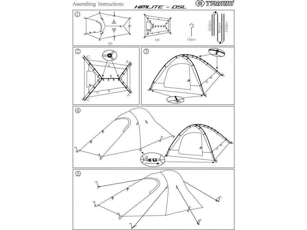 Trimm Himlite-DSL 2 Kişilik 5 Mevsim Ultralight Çadır