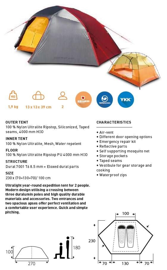 Trimm Vector-DSL 2 Kişilik 5 Mevsim Ultralight Çadır