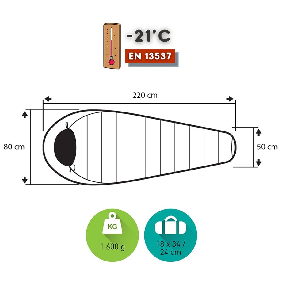 Trimm Walker -21'C Ultralight Uyku Tulumu - 195R, Yeşil