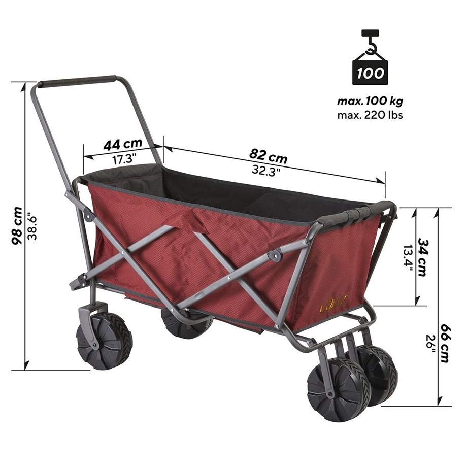 Uquip Buddy Katlanabilir Her Zemin için İdeal Yük Taşıma Aracı Mahogany-Melange