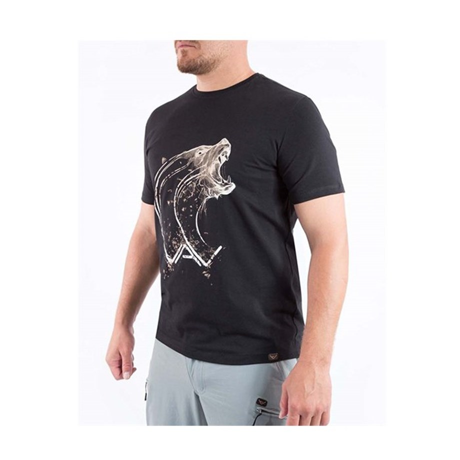 VAV Baseti-02 Yuv. Yaka Tişört Siyah Balık D. XS