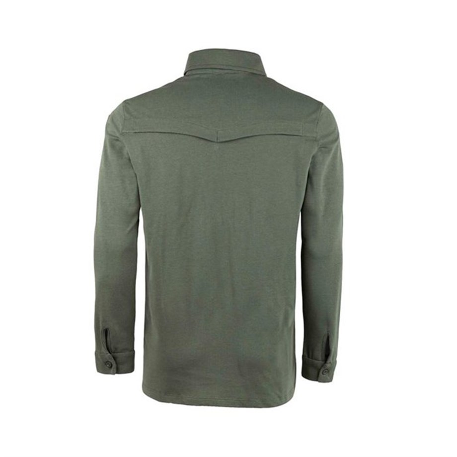 VAV Tlac-04 Polo Yaka Uzun Kol Tişört Haki XS