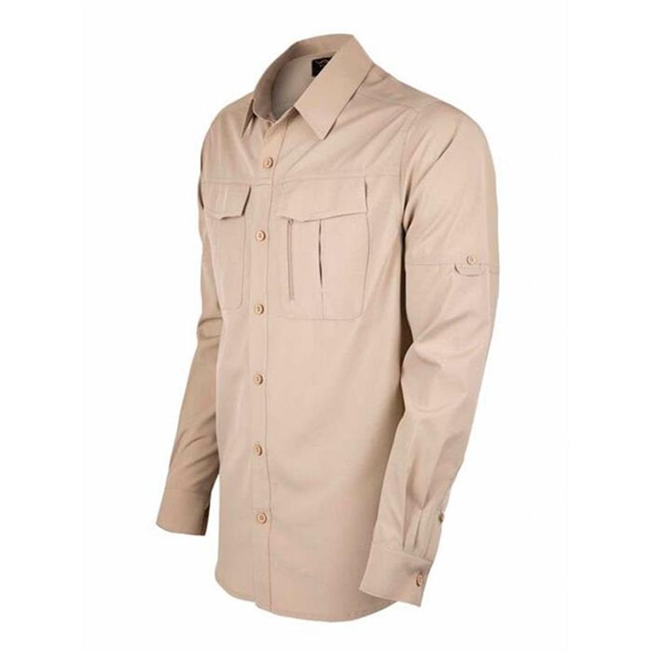 VAV Uzun Kol Gömlek Tacflex-02 Koyu Bej XL