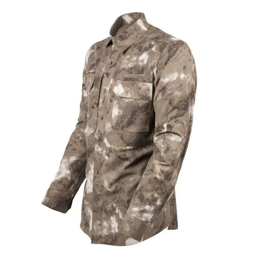 VAV Uzun Kol Gömlek Tactek-01 Kahverengi Kamo XXS