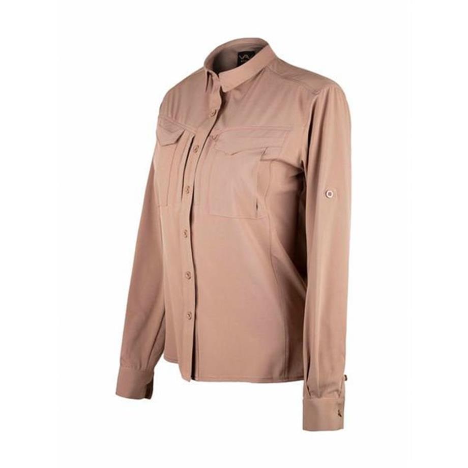 VAV Uzun Kol Kadın Gömlek WFLEX01 Bej L