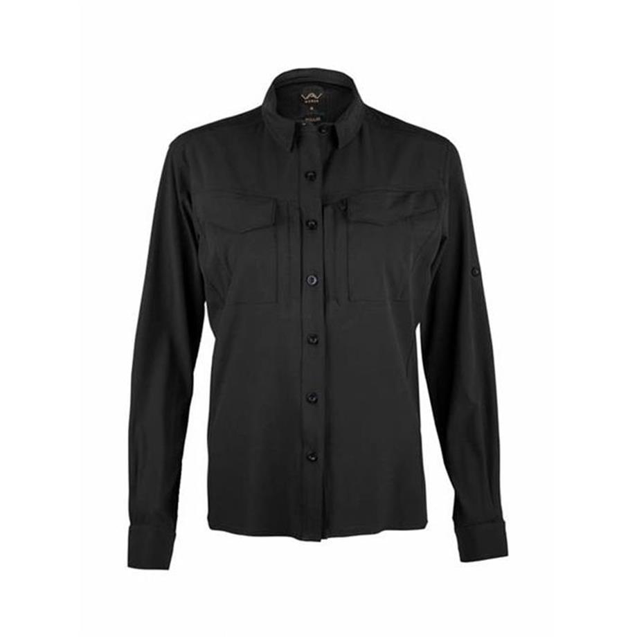 VAV Uzun Kol Kadın Gömlek WFLEX01 Siyah L