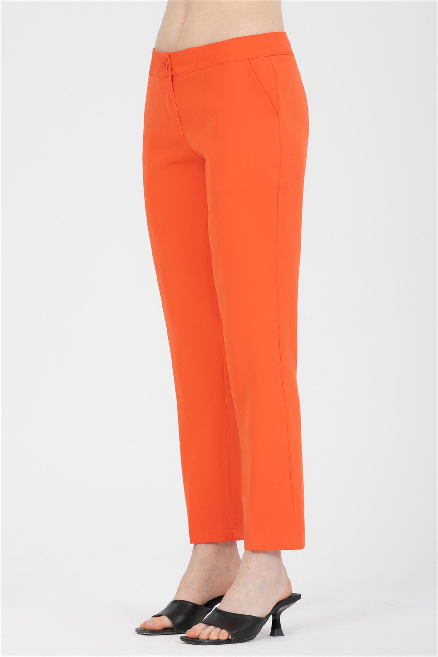 Klasik Cepli Kumaş Pantolon - Turuncu