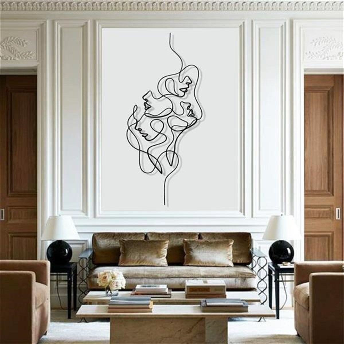 4 Faces Décoration Murale en Métal