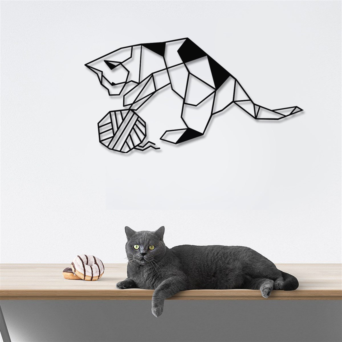 Cat Décoration Murale en Métal