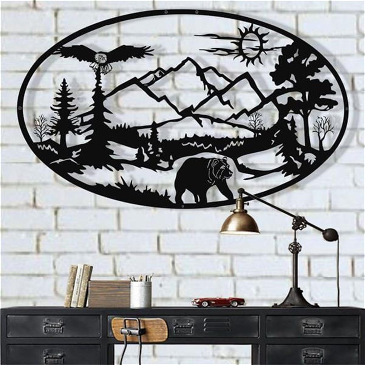 Mountain Décoration Murale en Métal
